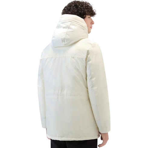 Parka Uomo lungo in tessuto Ramar Bianco Woolrich- Francavilla Moda