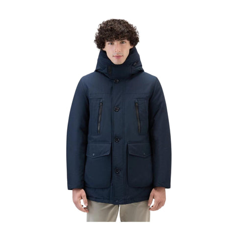 Woolrich Parka lungo Parka Uomo lungo in tessuto Ramar Blu A23-WOOLRICHCFWOOU0866MRUT0001-MLB-S - Francavilla Moda