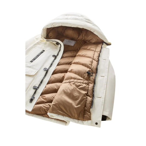 Parka Uomo lungo in tessuto Ramar Bianco Woolrich- Francavilla Moda