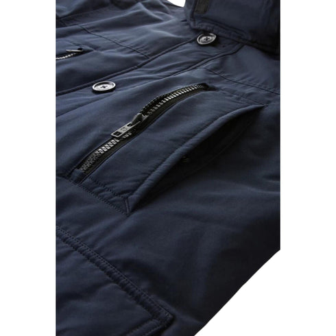 Woolrich Parka lungo Parka Uomo lungo in tessuto Ramar Blu A23-WOOLRICHCFWOOU0866MRUT0001-MLB-S - Francavilla Moda
