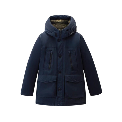 Woolrich Parka lungo Parka Uomo lungo in tessuto Ramar Blu A23-WOOLRICHCFWOOU0866MRUT0001-MLB-S - Francavilla Moda