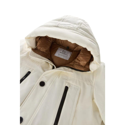Woolrich Parka lungo Parka Uomo lungo in tessuto Ramar Bianco - Francavilla Moda