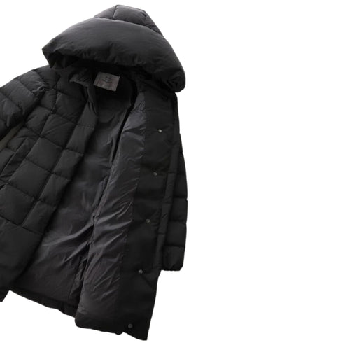 Piumino Donna lungo Puffy Nero Woolrich- Francavilla Moda