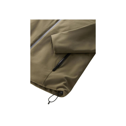 Piumino Uomo corto Pacific in softshell Verde militare Woolrich- Francavilla Moda
