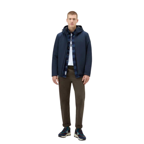 Woolrich Piumino corto Piumino Uomo corto Pacific in softshell Blu A23-WOOLRICHCFWOOU0791MRUT3496-3989-S - Francavilla Moda