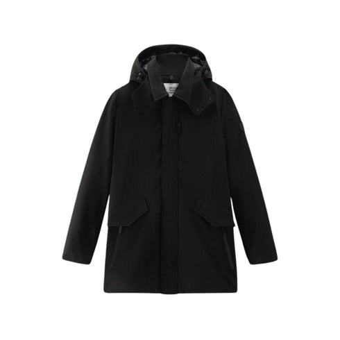 Woolrich Piumino lungo Piumino Uomo lungo in softshell Nero - Francavilla Moda