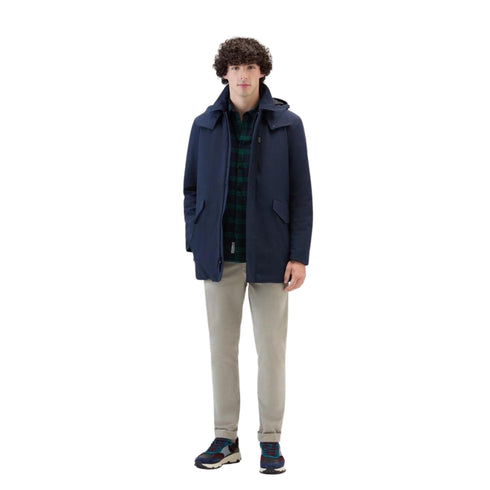 Woolrich Piumino lungo Piumino Uomo lungo in softshell Blu A23-WOOLRICHCFWOOU0792MRUT3496-3989-S - Francavilla Moda