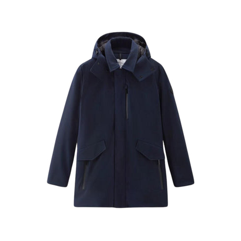 Woolrich Piumino lungo Piumino Uomo lungo in softshell Blu A23-WOOLRICHCFWOOU0792MRUT3496-3989-S - Francavilla Moda