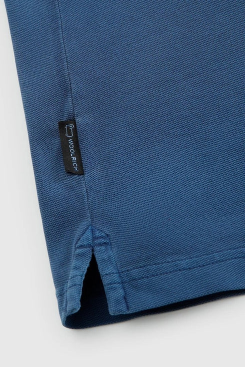 Polo Uomo in cotone effetto vintage Blu WOOLRICH- Francavilla Moda