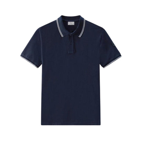 Polo Uomo Monterey in piqué di cotone Blu WOOLRICH- Francavilla Moda
