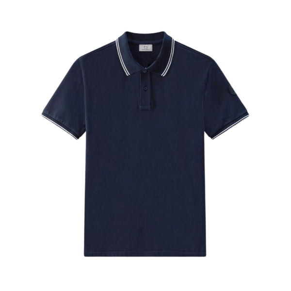 Polo Uomo Monterey in piqué di cotone Blu WOOLRICH- Francavilla Moda
