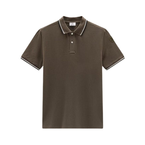 Polo Uomo Monterey in piqué di cotone Verde WOOLRICH- Francavilla Moda