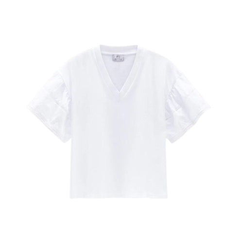 T-shirt Donna con maniche a palloncino Bianco WOOLRICH- Francavilla Moda