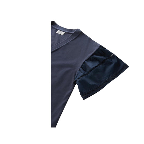 T-shirt Donna con maniche a palloncino Blu WOOLRICH- Francavilla Moda