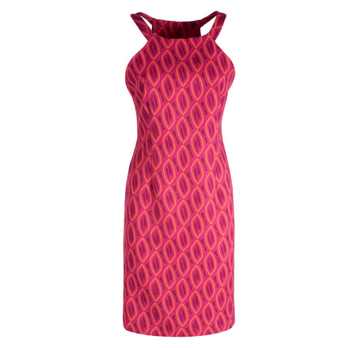 Abito Donna con fantasia geometrica Fucsia YES ZEE- Francavilla Moda