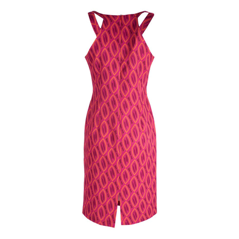 Abito Donna con fantasia geometrica Fucsia YES ZEE- Francavilla Moda