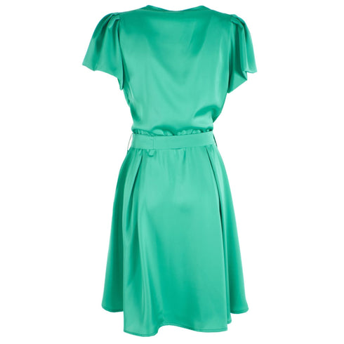 Abito Donna fluido incrociato Verde Yes Zee- Francavilla Moda