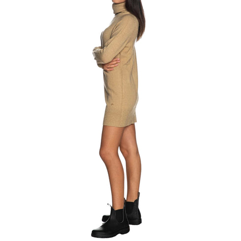 Abito Donna mini in maglia Beige Yes Zee- Francavilla Moda