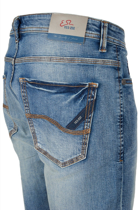 Bermuda Uomo P701F574 cinque tasche basico Denim chiaro YES ZEE- Francavilla Moda