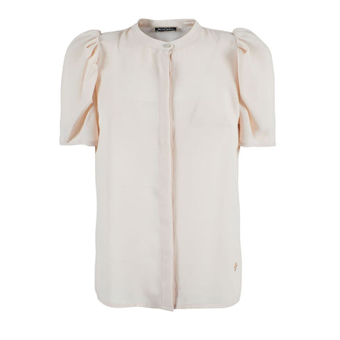 Camicia Donna con maniche corte a sbuffo Cipria YES ZEE- Francavilla Moda