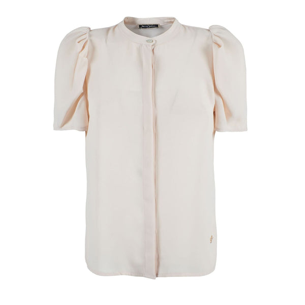 Camicia Donna con maniche corte a sbuffo Cipria YES ZEE- Francavilla Moda
