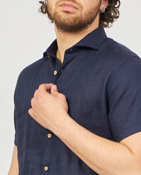 Camicia Uomo collo francese Blu Yes Zee- Francavilla Moda