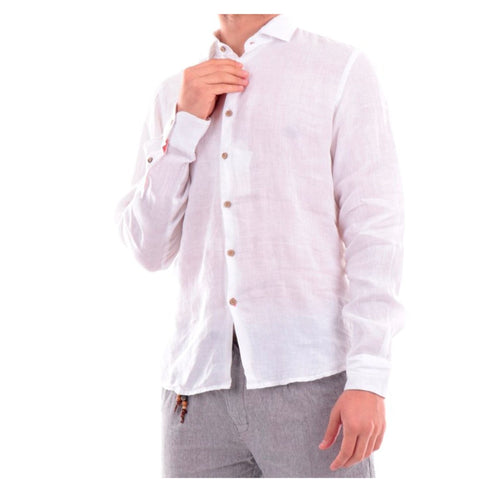 Camicia Uomo in puro lino Bianco Yes Zee- Francavilla Moda