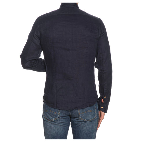 Camicia Uomo in puro lino Blu Yes Zee- Francavilla Moda