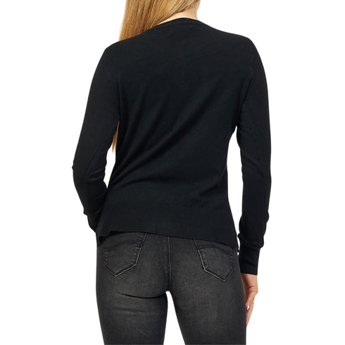 Cardigan Donna con trama a rombi Nero Yes Zee- Francavilla Moda