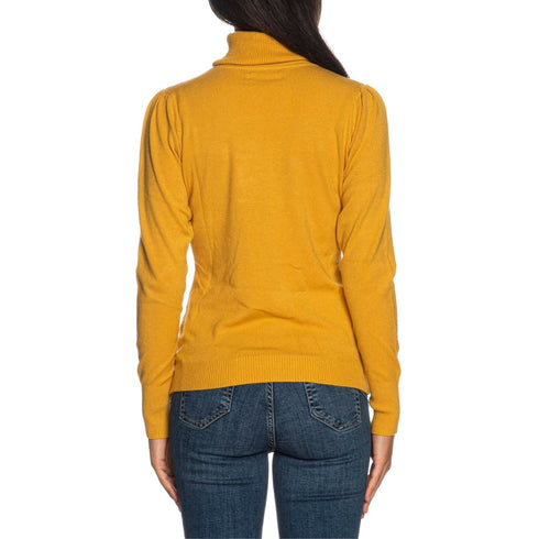 Dolcevita Donna basic a tinta unita Ocra Yes Zee- Francavilla Moda