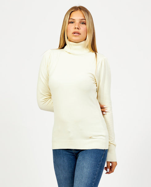 Dolcevita Donna basic a tinta unita Ocra Yes Zee- Francavilla Moda