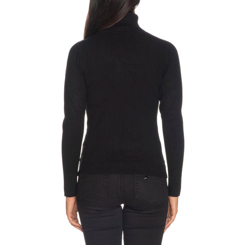 Dolcevita Donna basic a tinta unita Nero Yes Zee- Francavilla Moda