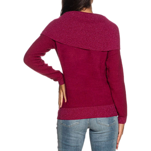 Maglia Donna con collo ad anello Fucsia Yes Zee- Francavilla Moda