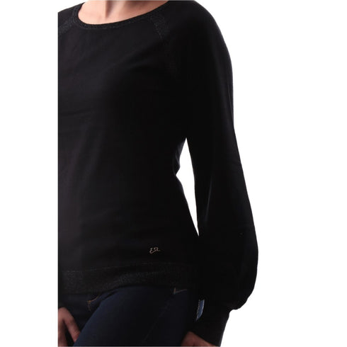 Yes Zee Maglia Maglia Donna con maniche a sbuffo Nero - Francavilla Moda