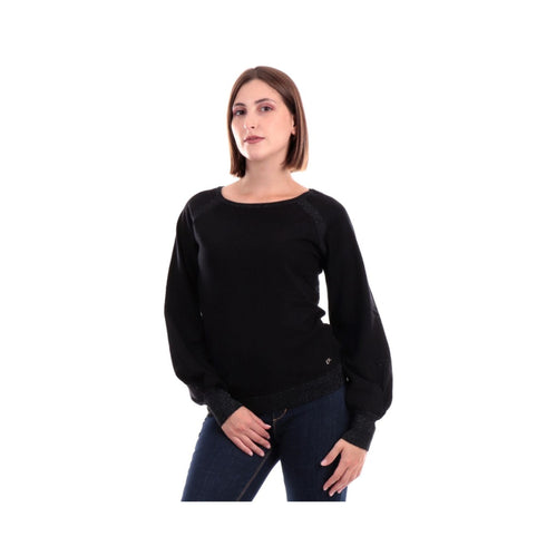 Yes Zee Maglia Maglia Donna con maniche a sbuffo Nero - Francavilla Moda