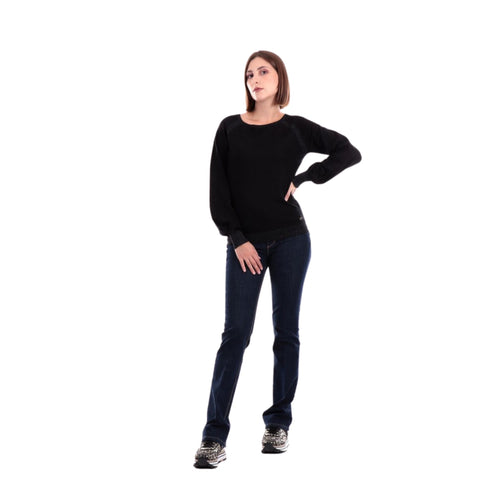 Yes Zee Maglia Maglia Donna con maniche a sbuffo Nero - Francavilla Moda