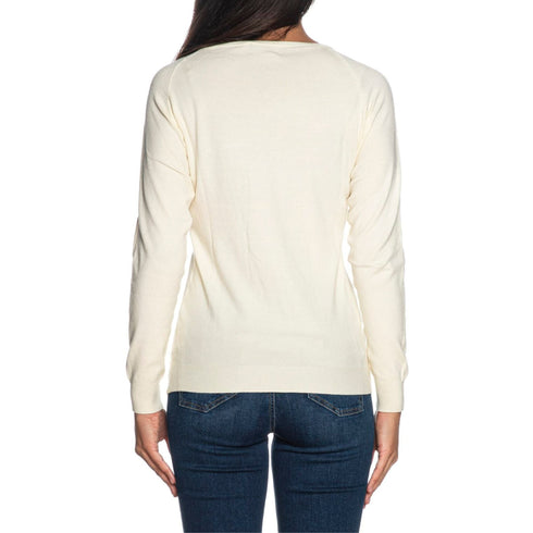 Maglia Donna con scollo a barca Avorio Yes Zee- Francavilla Moda