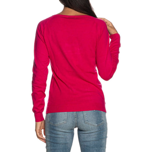 Maglia Donna con scollo a barca Fucsia Yes Zee- Francavilla Moda