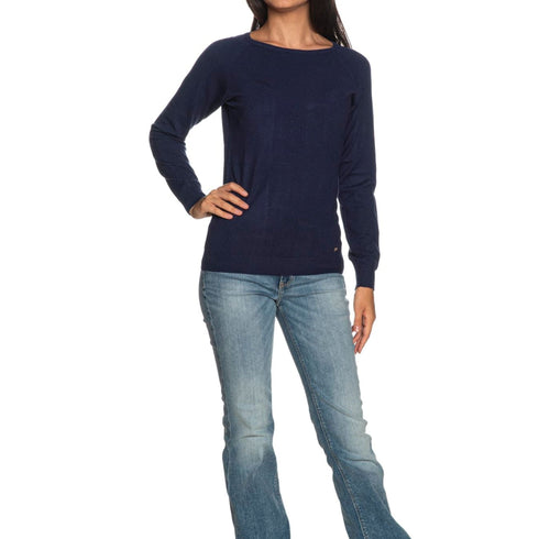 Maglia Donna con scollo a barca Blu Yes Zee- Francavilla Moda