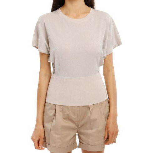 Maglia Donna elasticizzata con logo Rosa YES ZEE- Francavilla Moda