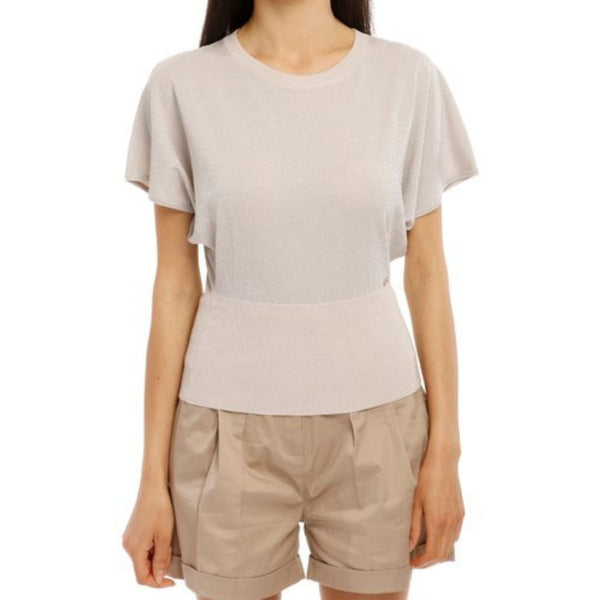 Maglia Donna elasticizzata con logo Rosa YES ZEE- Francavilla Moda