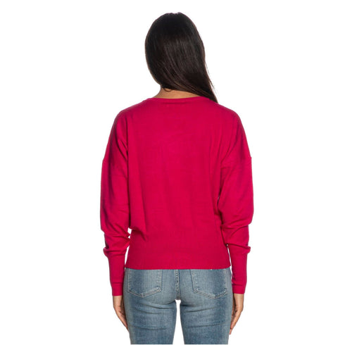 Maglia Donna girocollo con manica a kimono Fucsia Yes Zee- Francavilla Moda