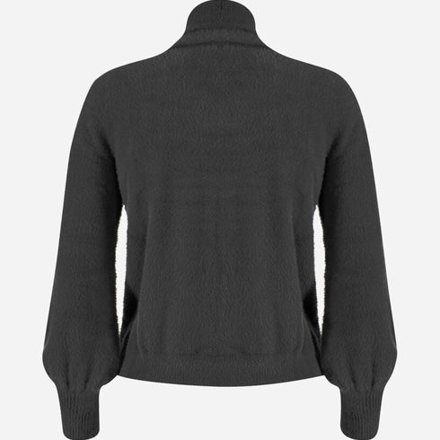 Yes Zee Maglia Maglia Donna modello dolcevita Nero A23-YESZEEM010IS00-0801-XS - Francavilla Moda