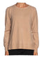 Yes Zee Maglia ml Maglia Donna over a girocollo Beige - Francavilla Moda