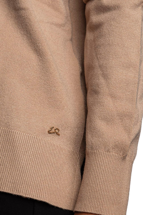 Yes Zee Maglia ml Maglia Donna over a girocollo Beige - Francavilla Moda