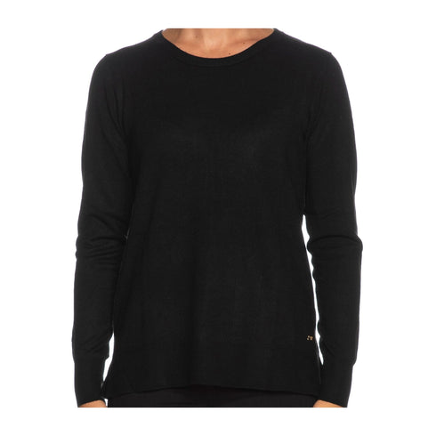 Yes Zee Maglia Maglia Donna over a girocollo Nero A23-YESZEEM052RU00-0801-S - Francavilla Moda