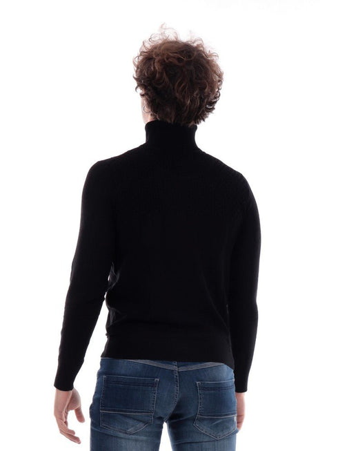 Maglione Uomo con collo alto Nero YES ZEE- Francavilla Moda