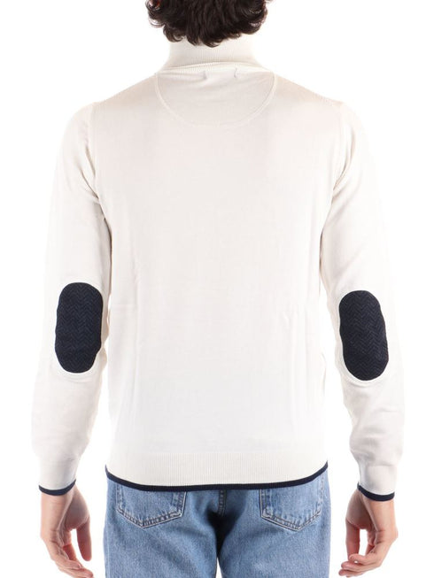 Maglione Uomo con toppe sui gomiti Gesso YES ZEE- Francavilla Moda