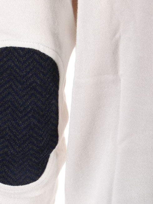 Maglione Uomo con toppe sui gomiti Gesso YES ZEE- Francavilla Moda