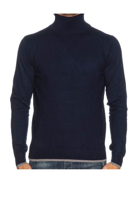Maglione Uomo con toppe sui gomiti Blu YES ZEE- Francavilla Moda